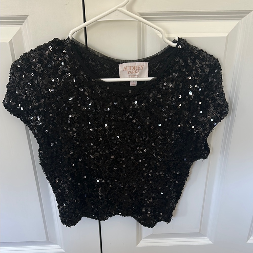 Black Sequin Women's Top